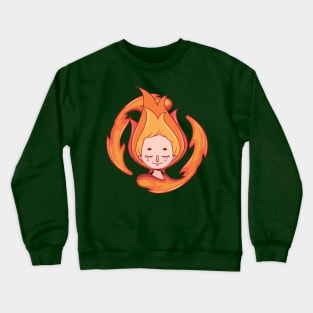 Stylized girl depicting the fire element Crewneck Sweatshirt